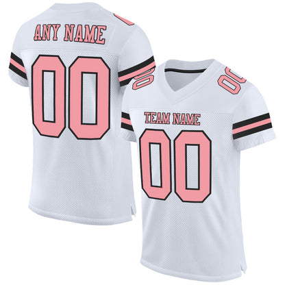 Custom White Medium Pink-Black Mesh Authentic Football Jersey - Sky-Custom