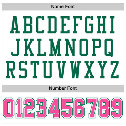 Custom White Pink-Kelly Green Mesh Authentic Football Jersey - Sky-Custom