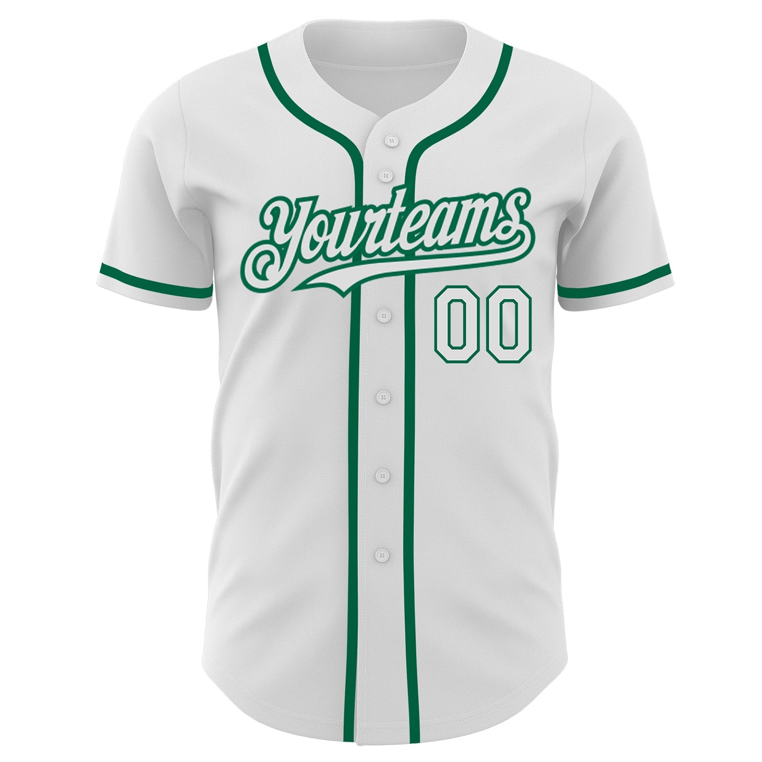 Custom White Kelly Green Authentic Baseball Jersey - Sky-Custom