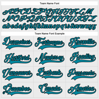 Custom White Teal-Black Hockey Lace Neck Jersey - Sky-Custom