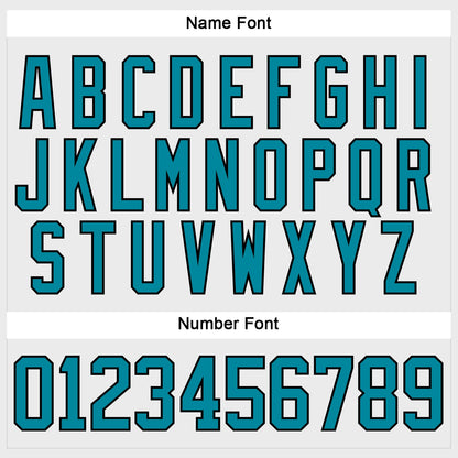 Custom White Teal-Black Hockey Lace Neck Jersey - Sky-Custom