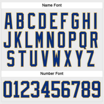 Custom White Royal-Old Gold Hockey Lace Neck Jersey - Sky-Custom