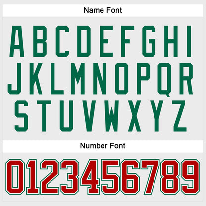 Custom White Red-Kelly Green Hockey Lace Neck Jersey - Sky-Custom
