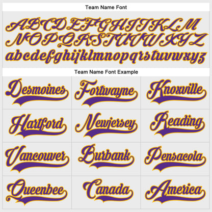 Custom White Purple-Gold Hockey Lace Neck Jersey - Sky-Custom