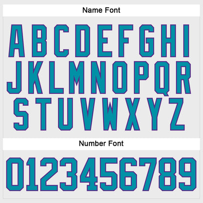 Custom White Teal-Purple Hockey Lace Neck Jersey - Sky-Custom