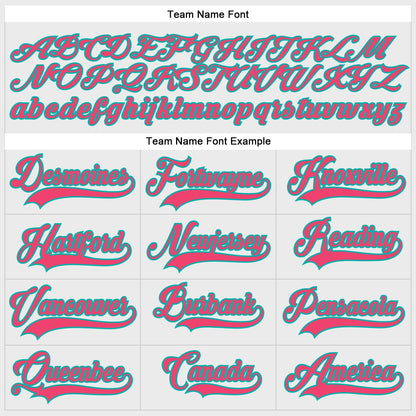 Custom White Neon Pink-Aqua Hockey Lace Neck Jersey - Sky-Custom