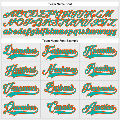 Custom White Aqua-Orange Hockey Lace Neck Jersey - Sky-Custom