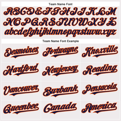 Custom White Navy-Orange Authentic Baseball Jersey - Sky-Custom