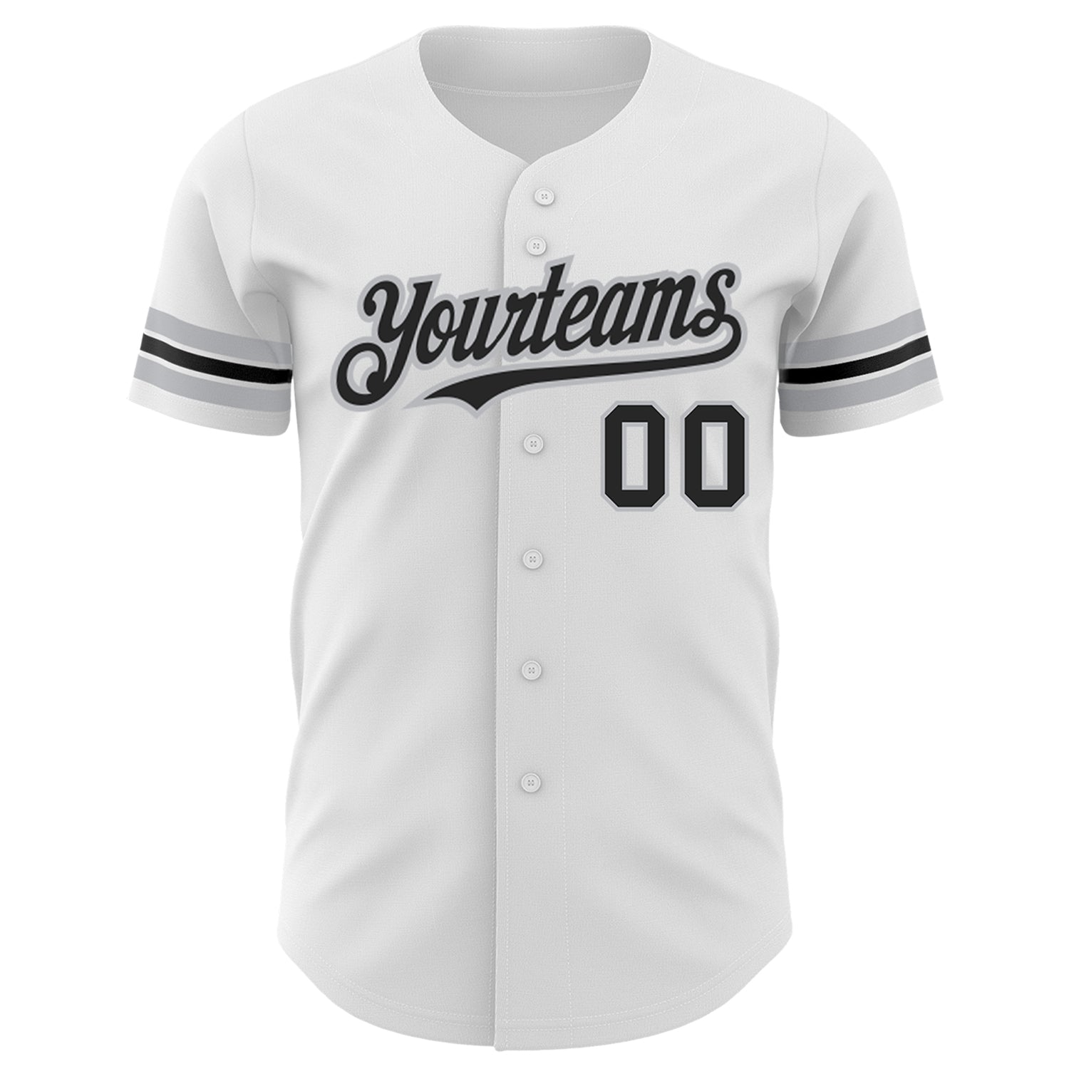 Custom White Black-Gray Authentic Baseball Jersey - Sky-Custom