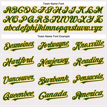 Custom White Green-Gold Authentic Baseball Jersey - Sky-Custom