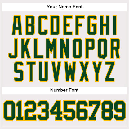 Custom White Green-Gold Authentic Baseball Jersey - Sky-Custom