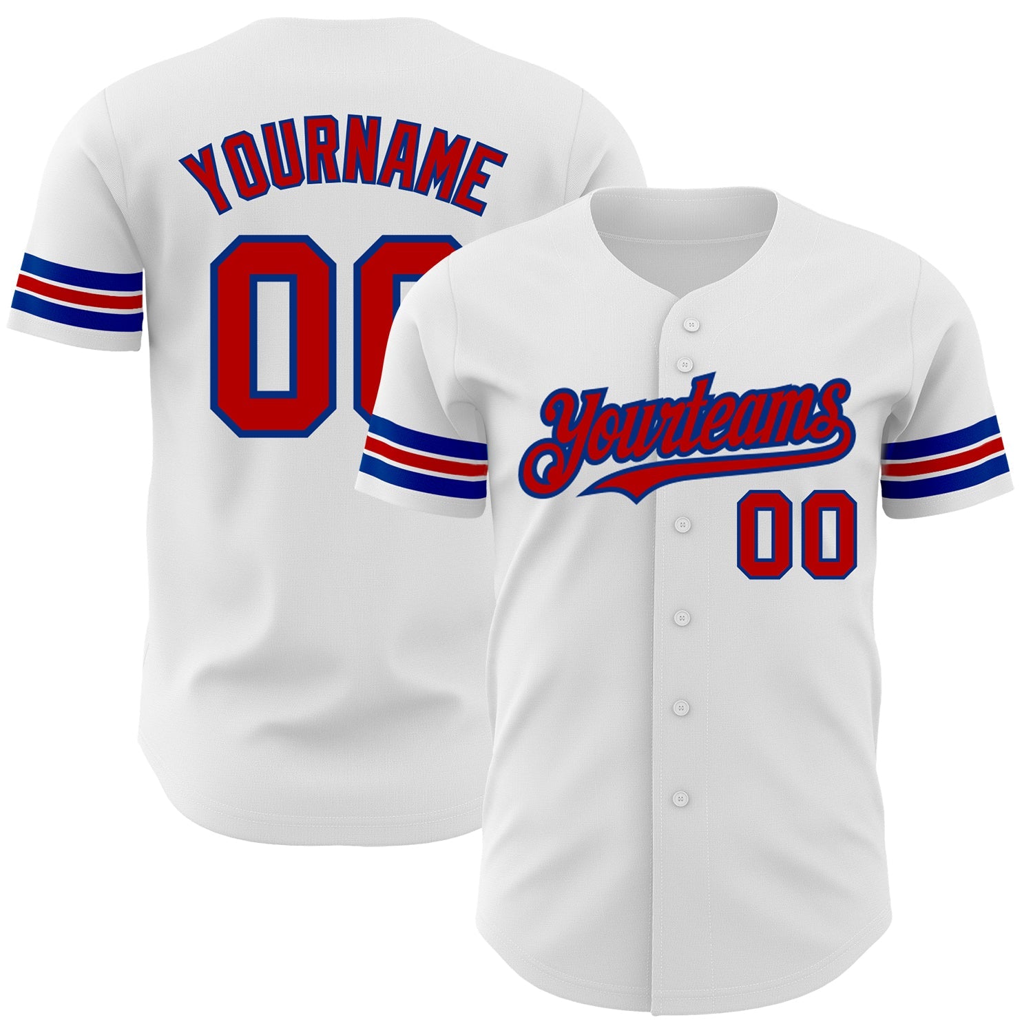Custom White Red-Royal Authentic Baseball Jersey - Sky-Custom