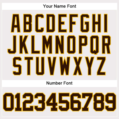 Custom White Brown-Gold Authentic Baseball Jersey - Sky-Custom