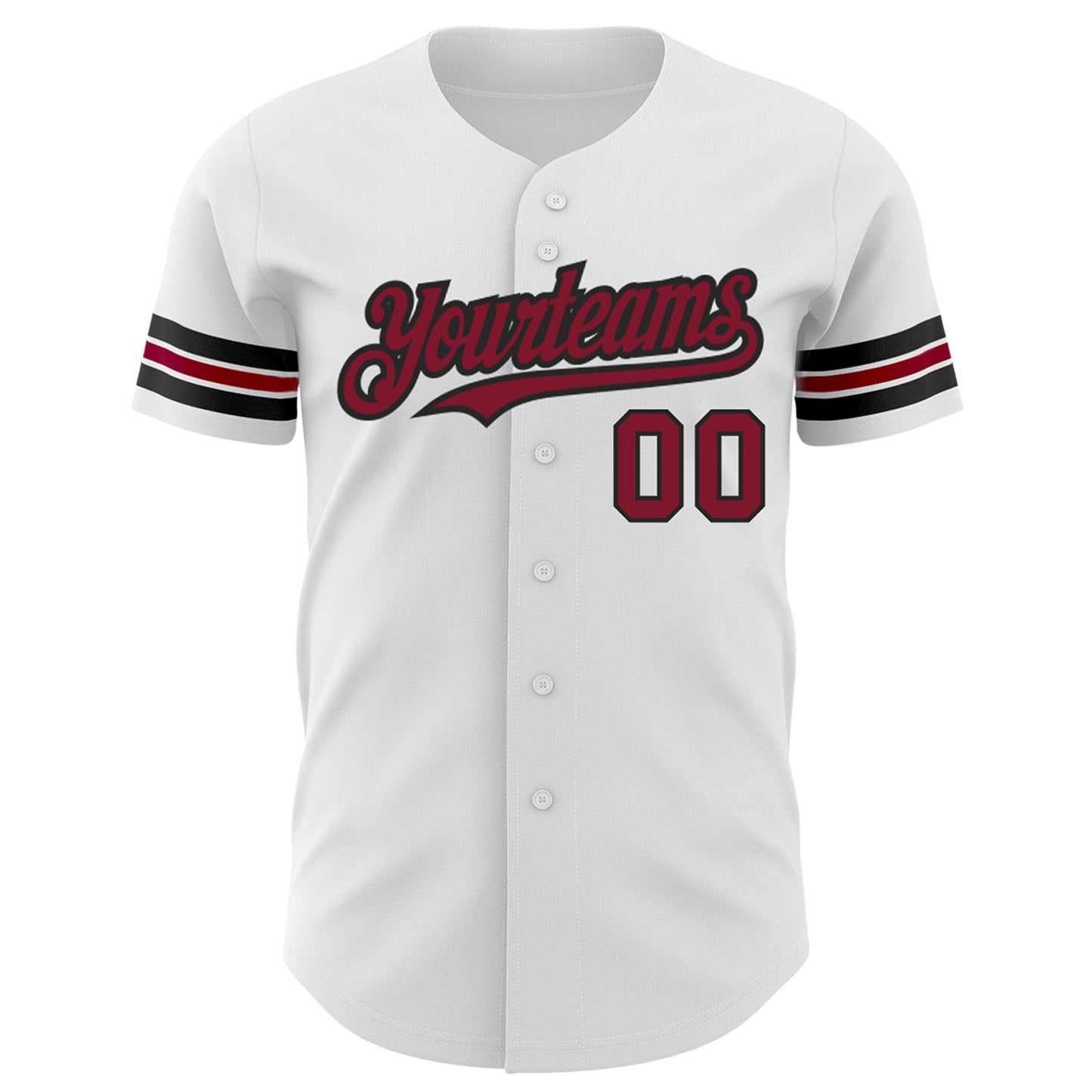 Custom White Crimson-Black Authentic Baseball Jersey - Sky-Custom