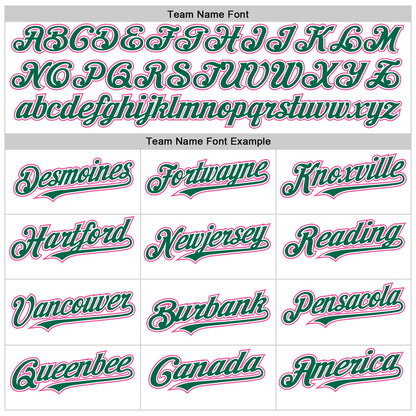 Custom White Kelly Green Pinstripe Pink Authentic Sleeveless Baseball Jersey - Sky-Custom