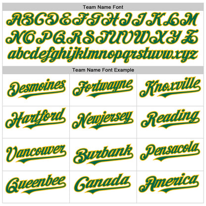 Custom White Kelly Green Pinstripe Gold Authentic Sleeveless Baseball Jersey - Sky-Custom