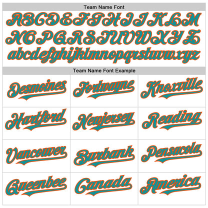 Custom White Teal Pinstripe Orange Authentic Sleeveless Baseball Jersey - Sky-Custom