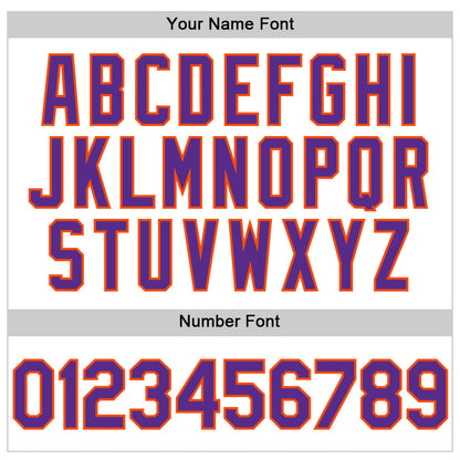 Custom White Purple Pinstripe Orange Authentic Sleeveless Baseball Jersey - Sky-Custom