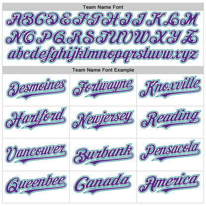 Custom White Purple Pinstripe Teal Authentic Sleeveless Baseball Jersey - Sky-Custom