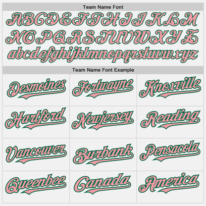 Custom White Medium Pink-Kelly Green Authentic Baseball Jersey - Sky-Custom
