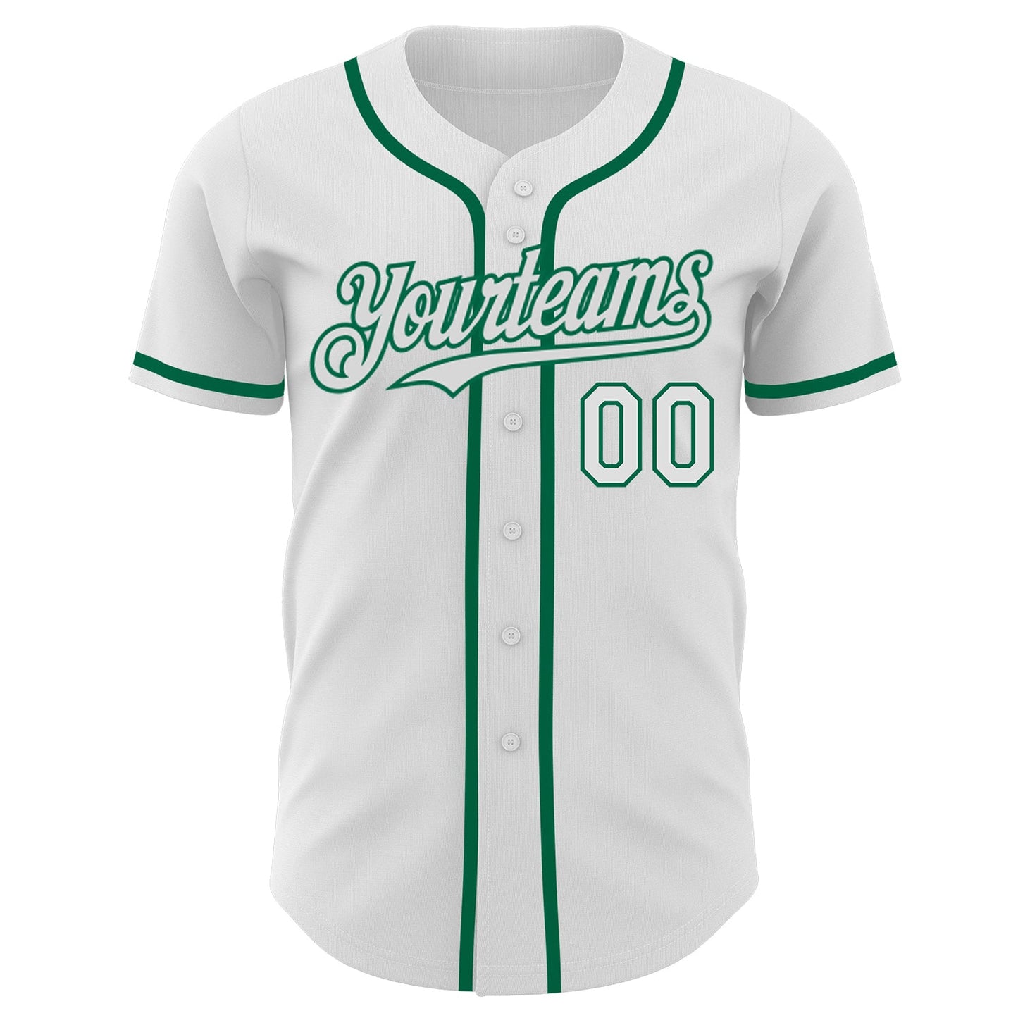 Custom White Kelly Green Authentic Baseball Jersey - Sky-Custom