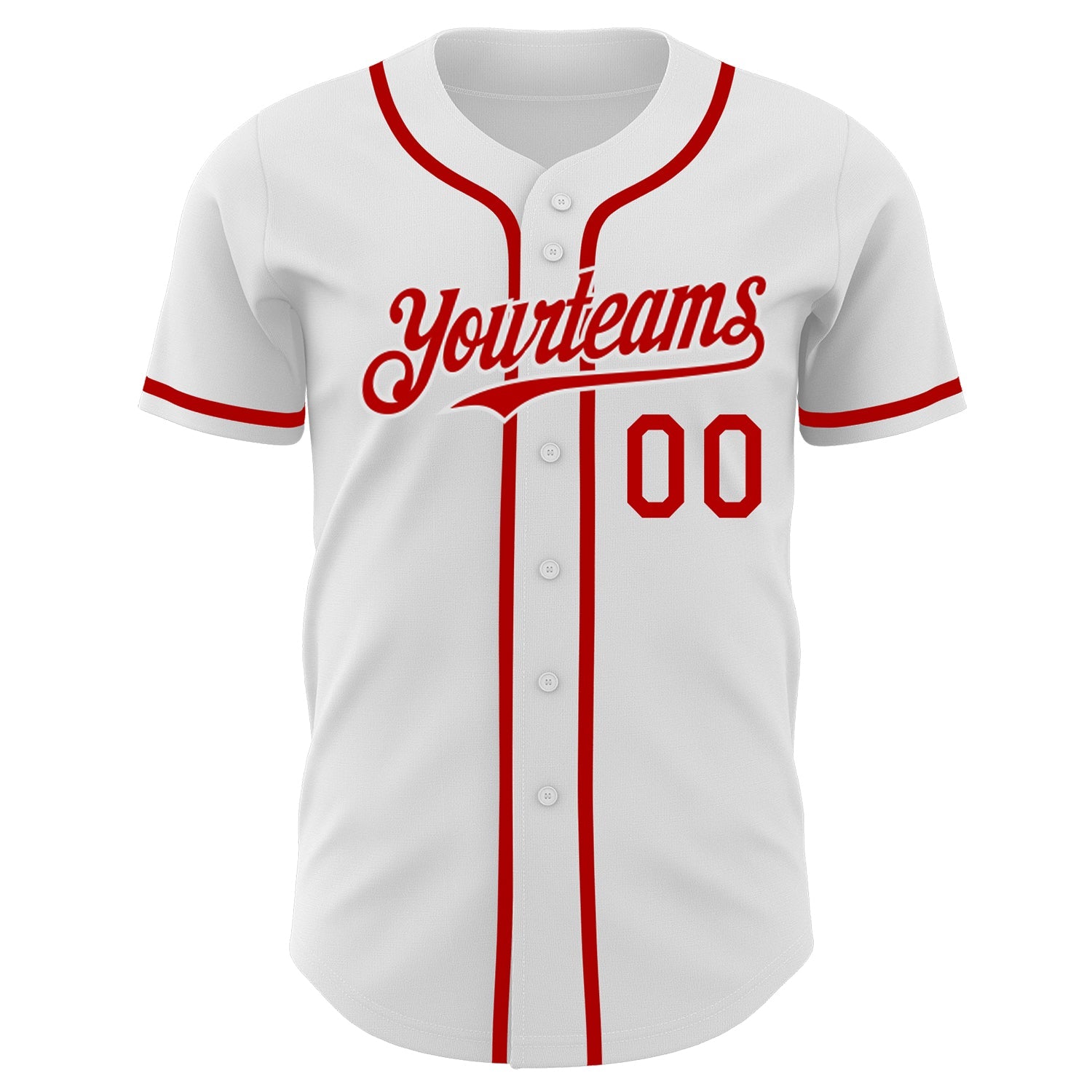 Custom White Red Authentic Baseball Jersey - Sky-Custom