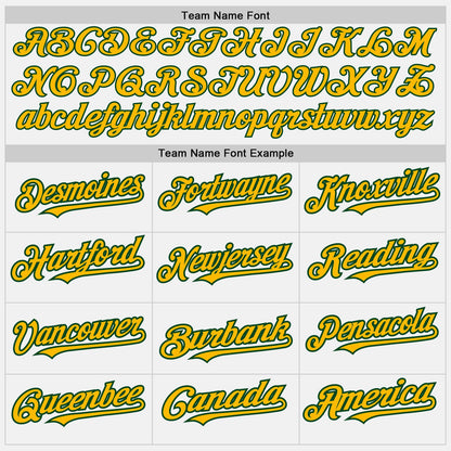Custom White Green-Gold Authentic Baseball Jersey - Sky-Custom