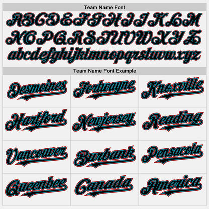 Custom White Black Teal-Red Authentic Baseball Jersey - Sky-Custom