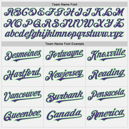 Custom White Purple-Pea Green Authentic Baseball Jersey - Sky-Custom