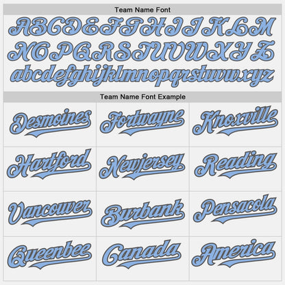Custom White Light Blue Pinstripe Steel Gray Authentic Baseball Jersey - Sky-Custom