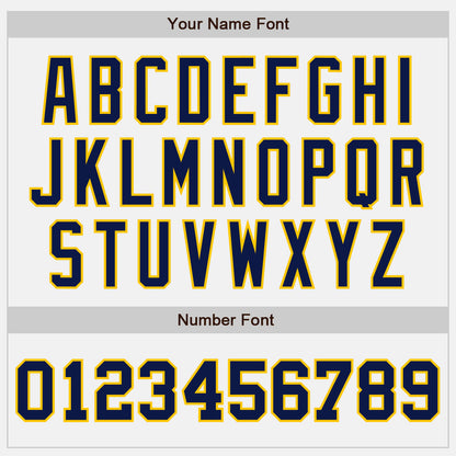 Custom White Navy Pinstripe Yellow Authentic Baseball Jersey - Sky-Custom