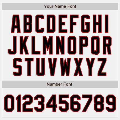 Custom White (Black Red Pinstripe) Black-Red Authentic Baseball Jersey - Sky-Custom