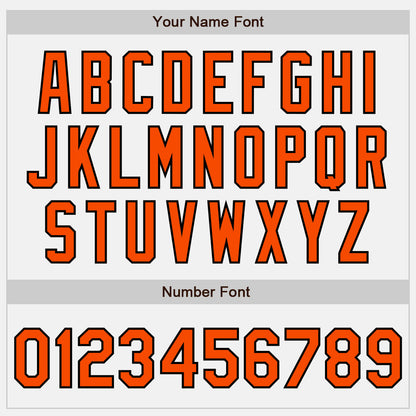 Custom White (Black Orange Pinstripe) Orange-Black Authentic Baseball Jersey - Sky-Custom