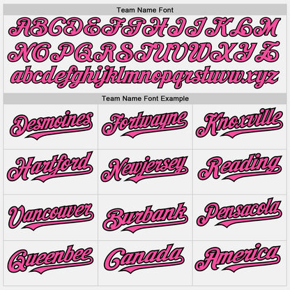 Custom White (Black Pink Pinstripe) Pink-Black Authentic Baseball Jersey - Sky-Custom