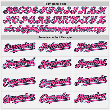 Custom White (Black Pink Pinstripe) Pink Black-Light Blue Authentic Baseball Jersey - Sky-Custom