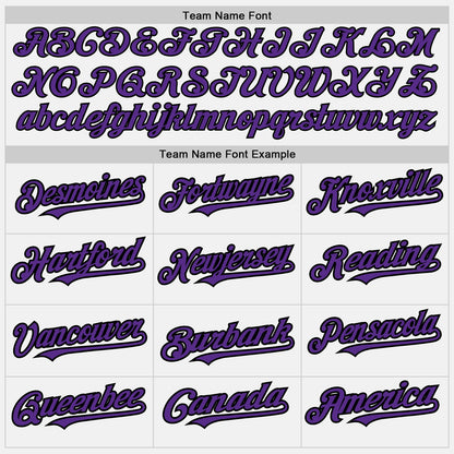 Custom White (Black Purple Pinstripe) Purple-Black Authentic Baseball Jersey - Sky-Custom