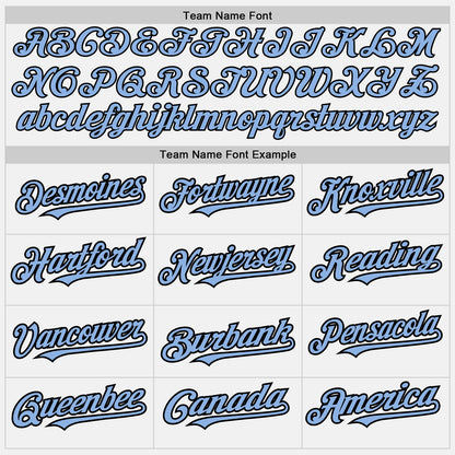 Custom White (Black Light Blue Pinstripe) Light Blue-Black Authentic Baseball Jersey - Sky-Custom