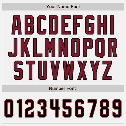 Custom White (Black Crimson Pinstripe) Black Crimson-Cream Authentic Baseball Jersey - Sky-Custom