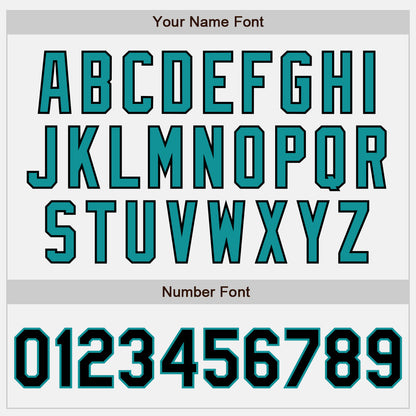 Custom White (Black Teal Pinstripe) Black-Teal Authentic Baseball Jersey - Sky-Custom