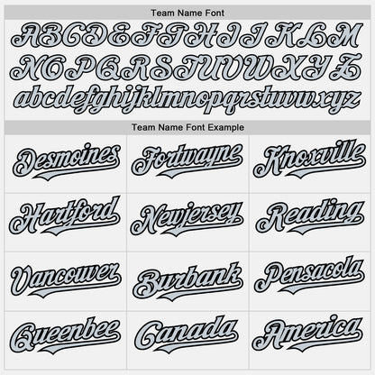 Custom White (Black Silver Pinstripe) Silver-Black Authentic Baseball Jersey - Sky-Custom