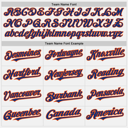 Custom White (Royal Orange Pinstripe) Orange-Royal Authentic Baseball Jersey - Sky-Custom