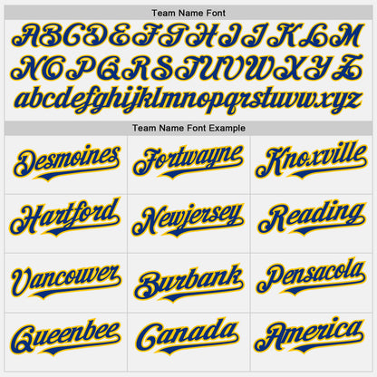 Custom White (Royal Yellow Pinstripe) Royal-Yellow Authentic Baseball Jersey - Sky-Custom