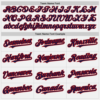 Custom White (Navy Red Pinstripe) Navy-Red Authentic Baseball Jersey - Sky-Custom