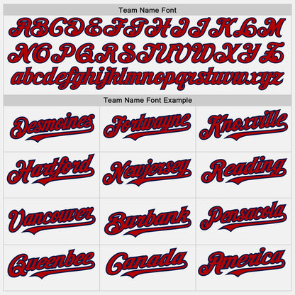 Custom White (Navy Red Pinstripe) Red-Navy Authentic Baseball Jersey - Sky-Custom