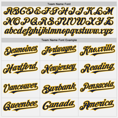 Custom White (Navy Gold Pinstripe) Navy-Gold Authentic Baseball Jersey - Sky-Custom