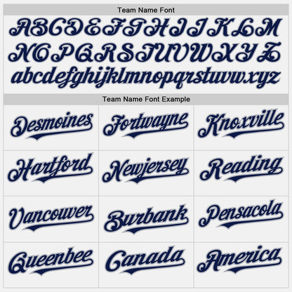 Custom White (Navy Gray Pinstripe) Navy-Gray Authentic Baseball Jersey - Sky-Custom