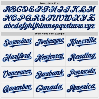 Custom White (Navy Light Blue Pinstripe) Navy-Light Blue Authentic Baseball Jersey - Sky-Custom
