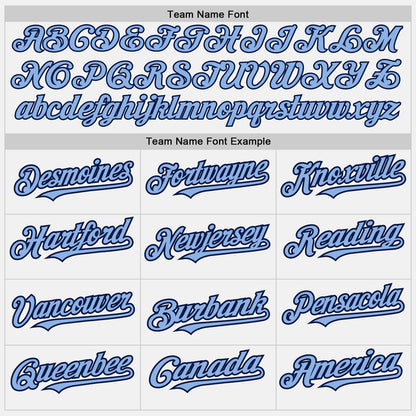 Custom White (Navy Light Blue Pinstripe) Light Blue-Navy Authentic Baseball Jersey - Sky-Custom