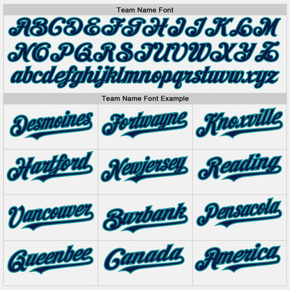 Custom White (Navy Teal Pinstripe) Navy-Teal Authentic Baseball Jersey - Sky-Custom