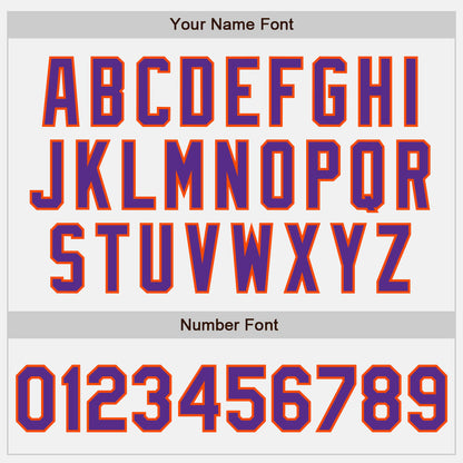 Custom White (Purple Orange Pinstripe) Purple-Orange Authentic Baseball Jersey - Sky-Custom